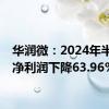 华润微：2024年半年度净利润下降63.96%