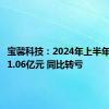 宝馨科技：2024年上半年净亏损1.06亿元 同比转亏