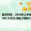 航天科技：2024年上半年净利润393.33万元 同比下降85.02%