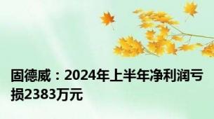 固德威：2024年上半年净利润亏损2383万元