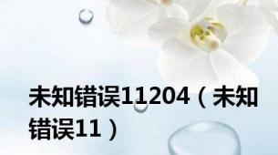 未知错误11204（未知错误11）