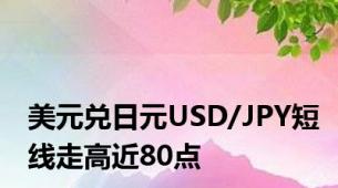 美元兑日元USD/JPY短线走高近80点