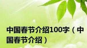 中国春节介绍100字（中国春节介绍）