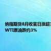 纳指期货8月收官日涨超1.1%，WTI原油跌约3%