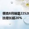 领克8月销量22528台 同比增长超20%