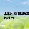 上期所原油期货主力合约跌3%