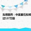 泓博医药：中富基石拟减持不超过137万股