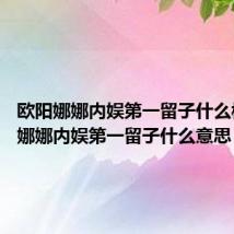 欧阳娜娜内娱第一留子什么梗 欧阳娜娜内娱第一留子什么意思