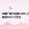 中国广核今日跌6.46% 三机构净卖出9147.17万元