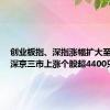 创业板指、深指涨幅扩大至1% 沪深京三市上涨个股超4400只