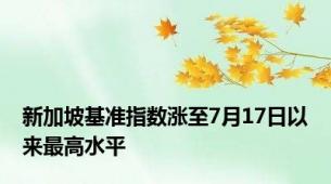 新加坡基准指数涨至7月17日以来最高水平