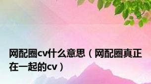 网配圈cv什么意思（网配圈真正在一起的cv）