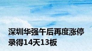 深圳华强午后再度涨停 录得14天13板