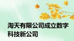 淘天有限公司成立数字科技新公司