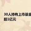 30人持有上市基金市值超1亿元