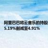 阿里巴巴将云音乐的持股比例从5.19%削减至4.91%