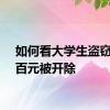 如何看大学生盗窃不到百元被开除