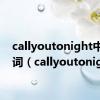 callyoutonight中文歌词（callyoutonight）