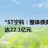 *ST宁科：整体债务规模达22.1亿元