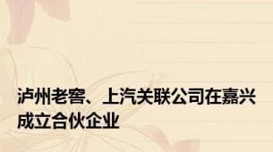 泸州老窖、上汽关联公司在嘉兴成立合伙企业