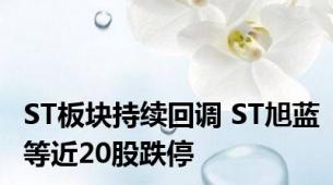 ST板块持续回调 ST旭蓝等近20股跌停