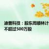 迪普科技：股东周顺林计划减持不超过500万股