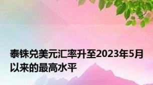 泰铢兑美元汇率升至2023年5月以来的最高水平