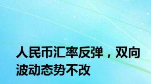 人民币汇率反弹，双向波动态势不改