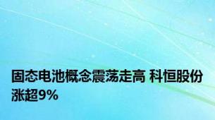 固态电池概念震荡走高 科恒股份涨超9%