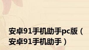 安卓91手机助手pc版（安卓91手机助手）
