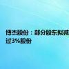 博杰股份：部分股东拟减持不超过3%股份