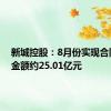 新城控股：8月份实现合同销售金额约25.01亿元