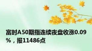 富时A50期指连续夜盘收涨0.09%，报11486点