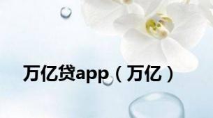 万亿贷app（万亿）