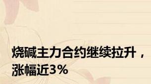 烧碱主力合约继续拉升，涨幅近3%