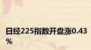 日经225指数开盘涨0.43%