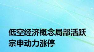 低空经济概念局部活跃 宗申动力涨停