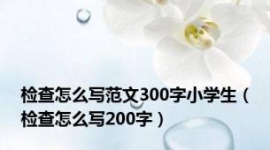 检查怎么写范文300字小学生（检查怎么写200字）