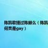 陈凯歌提过陈赫么（陈凯歌点破何炅是gay）