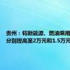 贵州：将新能源、燃油乘用车补贴分别提高至2万元和1.5万元