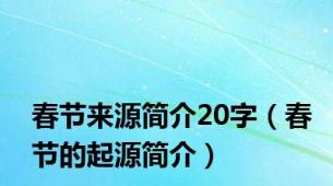 春节来源简介20字（春节的起源简介）