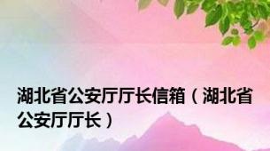 湖北省公安厅厅长信箱（湖北省公安厅厅长）