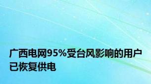 广西电网95%受台风影响的用户已恢复供电