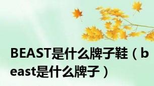 BEAST是什么牌子鞋（beast是什么牌子）