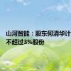 山河智能：股东何清华计划减持不超过3%股份