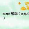 wapi 模组（wapi和wifi）