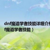 dnf魔道学者技能详细介绍（dnf魔道学者技能）