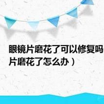 眼镜片磨花了可以修复吗（眼镜片磨花了怎么办）