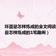 坏蛋是怎样炼成的全文阅读（坏蛋是怎样炼成的1笔趣阁）