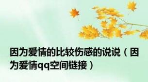 因为爱情的比较伤感的说说（因为爱情qq空间链接）